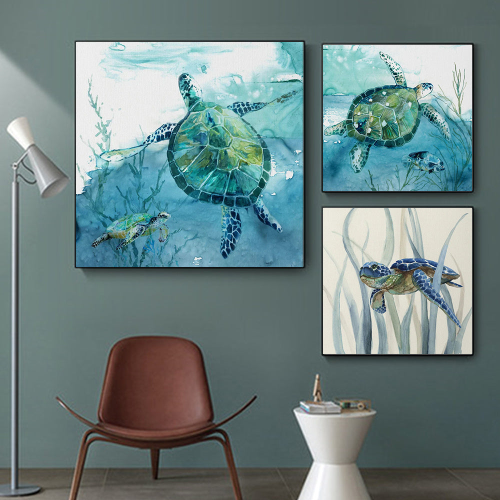 Turtle Canvas Painting Wall Art