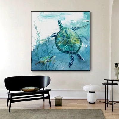 Turtle Canvas Painting Wall Art