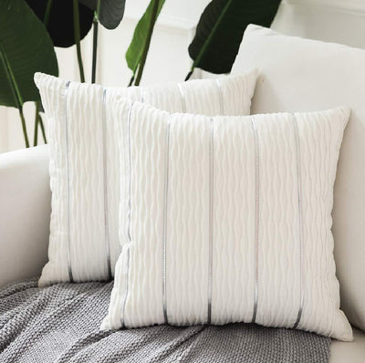 Simple Luxury Striped Velvet Pillow Covers