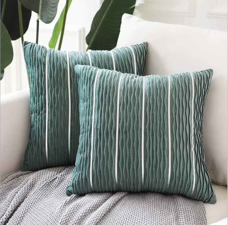 Simple Luxury Striped Velvet Pillow Covers