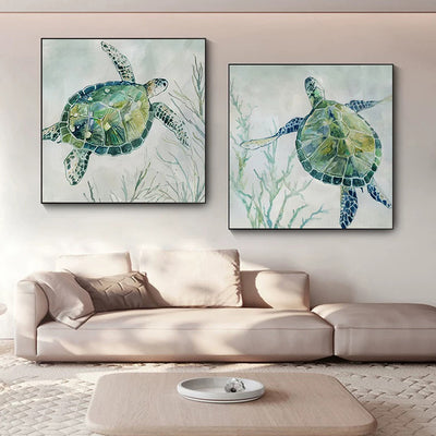 Turtle Canvas Painting Wall Art