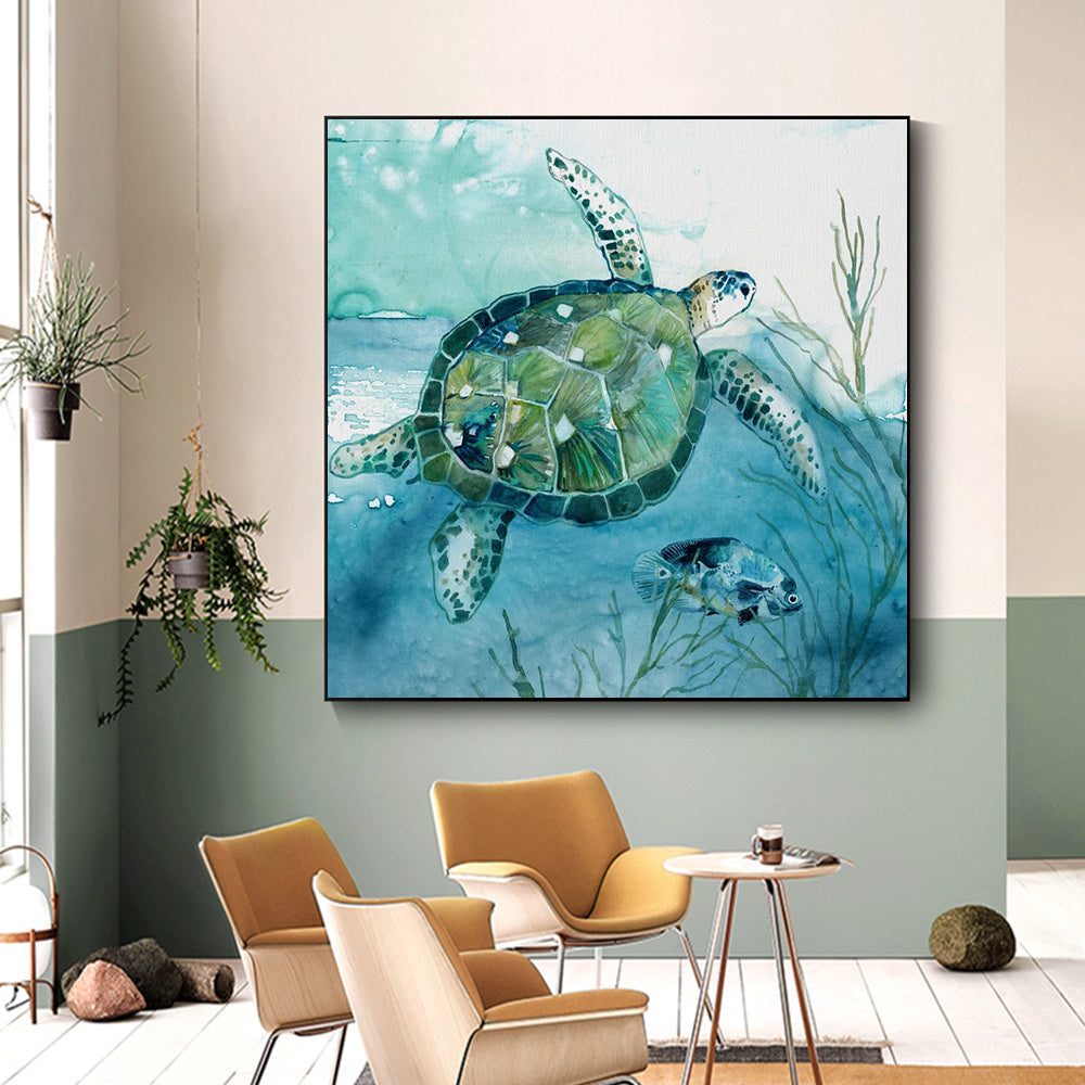 Turtle Canvas Painting Wall Art